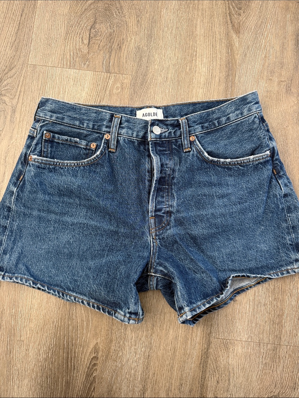 Agolde Parker Long Denim Jean Shorts